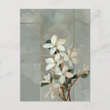Magnolia blanche Floral Ligne Or Marbre