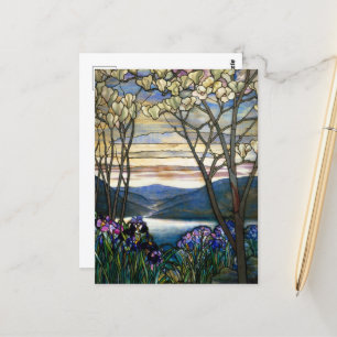 Carte Postale Magnolias et Irises Vitre