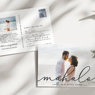 Carte Postale Mahalo   Merci photo Mariage