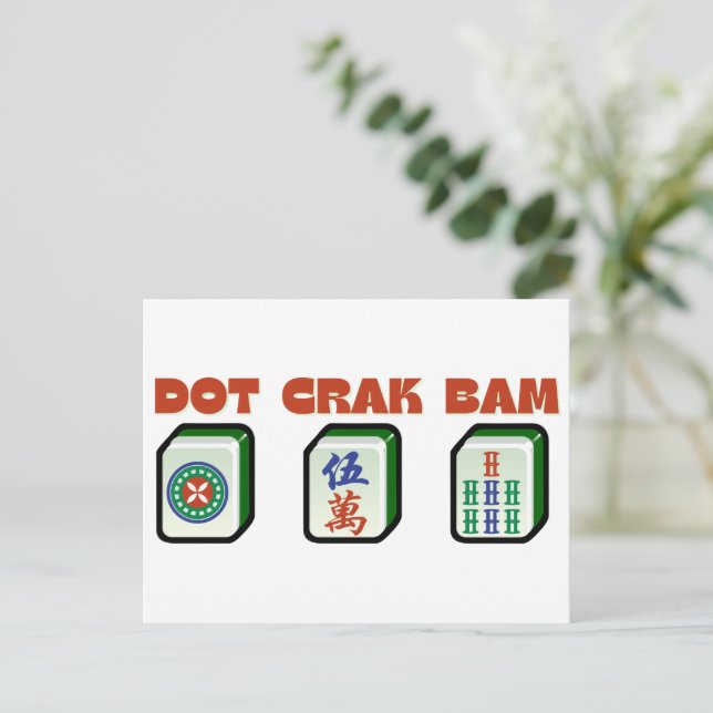 Carte Postale Mahjong Dot Crak Bam (Debout devant)