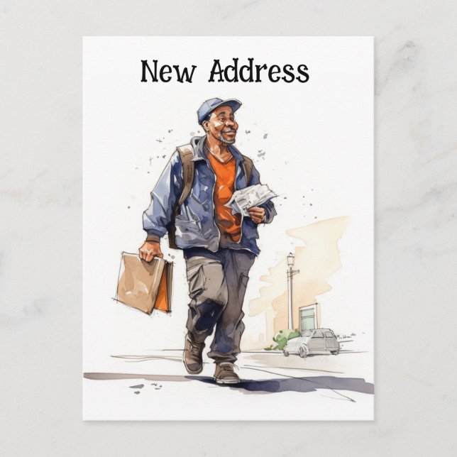 Carte Postale Mailman Moving Faire-part (Devant)