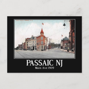 Carte Postale Main Ave. Passaic NJ, 1909 Vintage