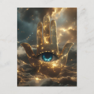 CARTE POSTALE MAIN DE FATIMA – MAIN DE HAMSA – ZEN BOUDDHISME 