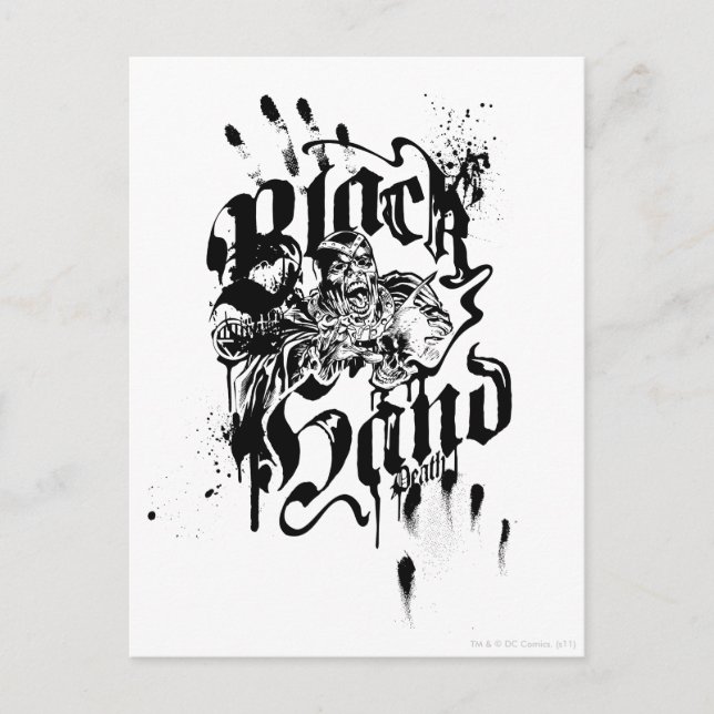 Carte Postale Main noire - Collage (Devant)