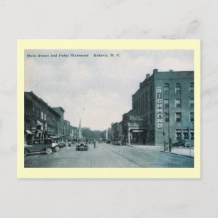 Carte Postale Main St, Batavia, New York Vintage