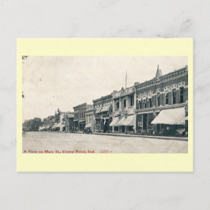 Carte Postale Main St, Crown Point, Indiana Vintage