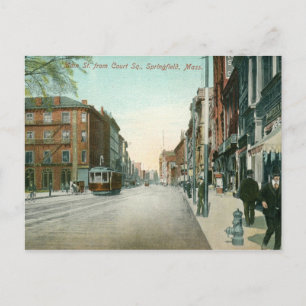 Carte Postale Main St, Springfield, MA Vintage