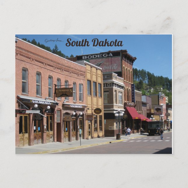 Carte Postale Main Street Deadwood Dakota du Sud (Devant)