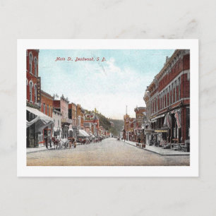 Carte Postale Main Street, Deadwood, Dakota du Sud Vintage