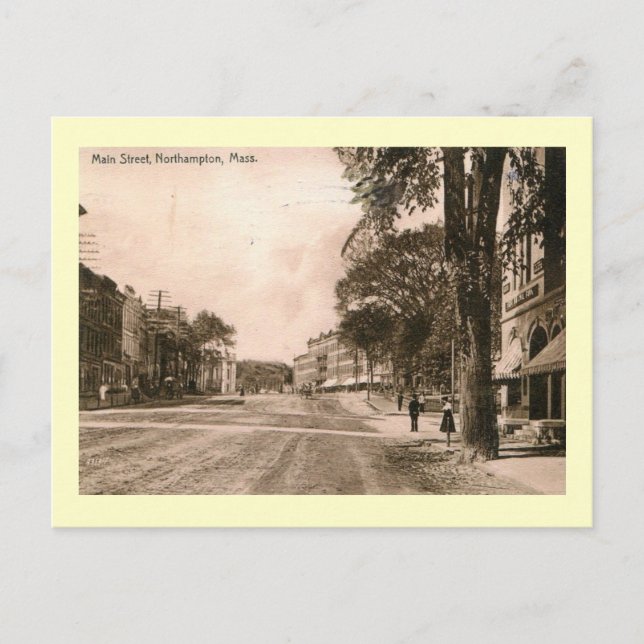 Carte Postale Main Street, Northampton, Massachusetts Vintage (Devant)