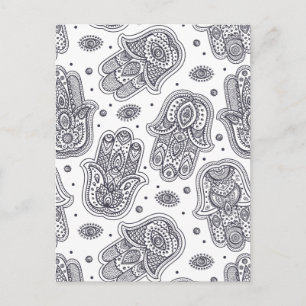 Carte Postale Main tirée d'inspiration Hamsa