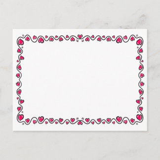 Carte Postale Main tirée jolie amour Coeur Doodle Bordure