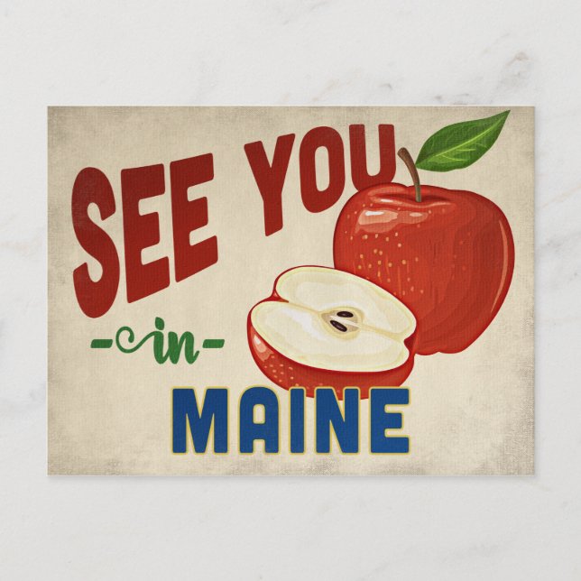 Carte Postale Maine Apple - Vintage voyage (Devant)