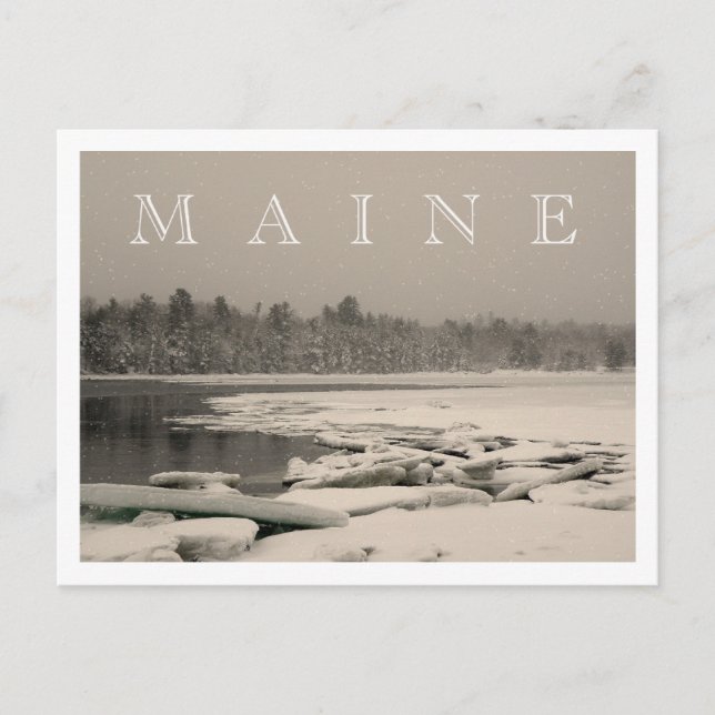 Carte Postale MAINE - L'hiver sur la baie (Devant)