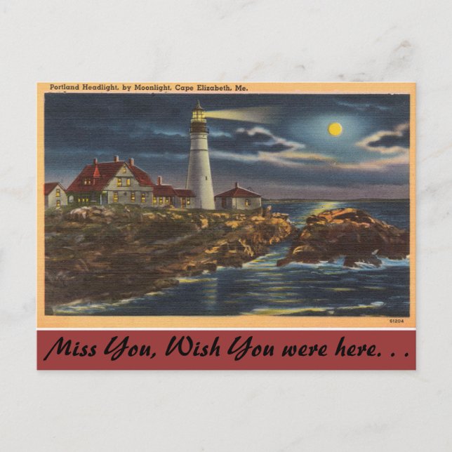 Carte Postale Maine, phare de Portland, Cap Elisabeth (Devant)