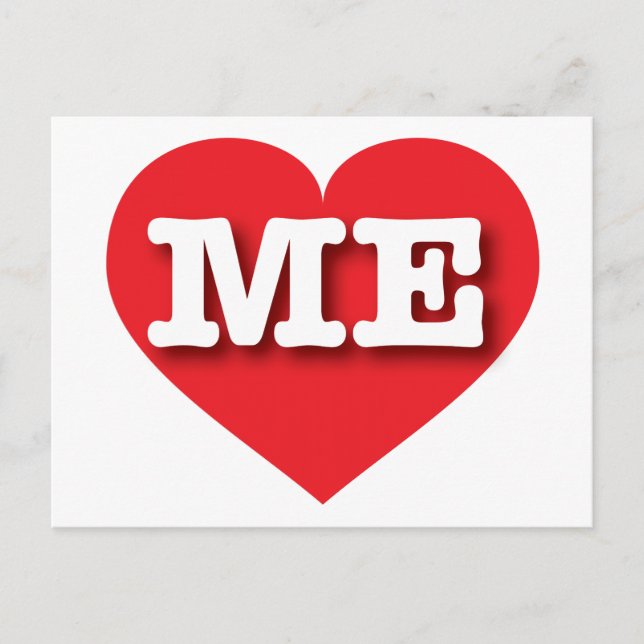 Carte Postale Maine Red Heart - Je m'aime (Devant)