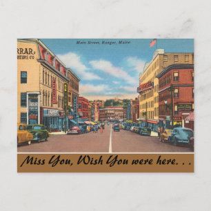 Carte Postale Maine, rue Main, Bangor