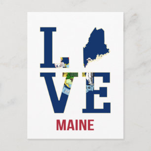Carte Postale Maine US State Love