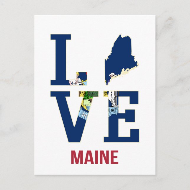 Carte Postale Maine US State Love (Devant)