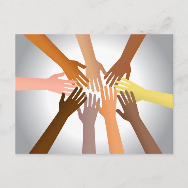 Carte Postale Mains colorées (Devant)