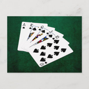 Carte Postale Mains de poker - Brosse royale - Costume de pique