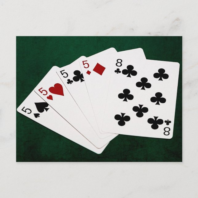 Carte Postale Mains de poker - Quatre d'un genre - Des vies et h (Devant)