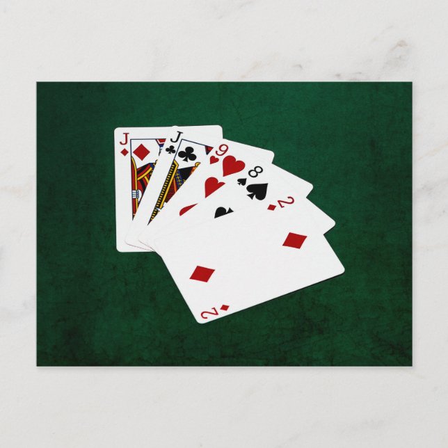 Carte Postale Mains de poker - Une paire - Jack (Devant)