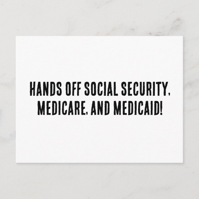 Carte Postale Mains de sécurité sociale, Medicare et Medicaid ! (Devant)