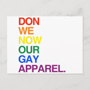 CARTE POSTALE MAINTENANT NOUS DON NOTRE HABILLEMENT GAI - .PNG