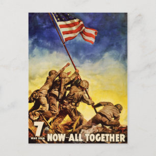 Carte Postale Maintenant tous ensemble Poster de guerre Vintage 