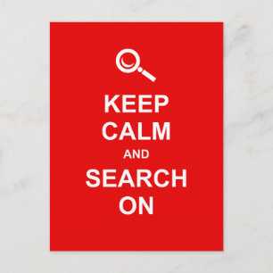 Carte Postale Maintenez le calme et recherchez sur