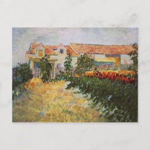 Carte Postale Maison avec tournesol, Van Gogh Art
