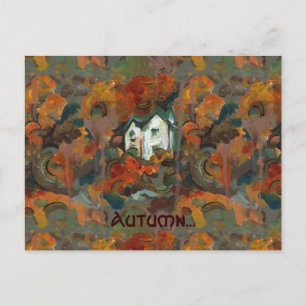 Carte Postale Maison Blanche et arbres d'automne