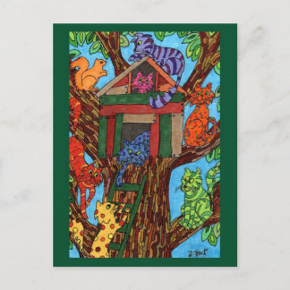 Carte Postale Maison Cat Tree