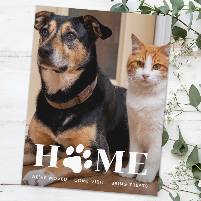 Carte Postale Maison Chien Déménagement Photo Personnalisée Nous (Créateur téléchargé)