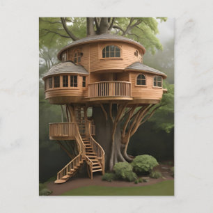 Carte Postale Maison d'arbre ronde