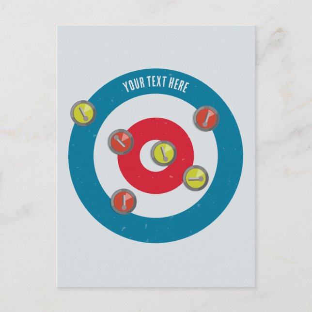 Carte Postale Maison de curling et pierres de curling vue du des (Devant)