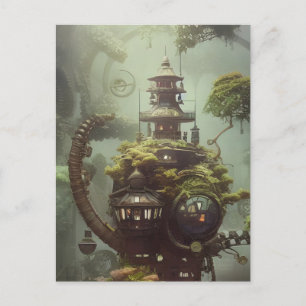Carte Postale Maison de la jungle Steampunk
