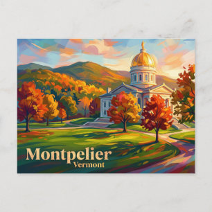 Carte Postale Maison de l'État du Vermont États-Unis