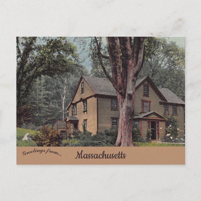 Carte Postale Maison de Louisa May Alcott Concord Massachusetts (Devant)