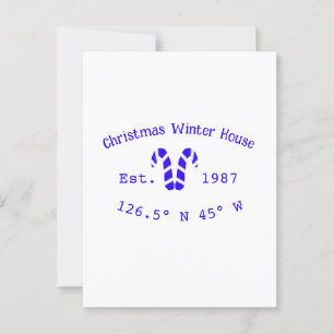 Carte Postale Maison de Noël d'hiver sucres de canne bleus est. 