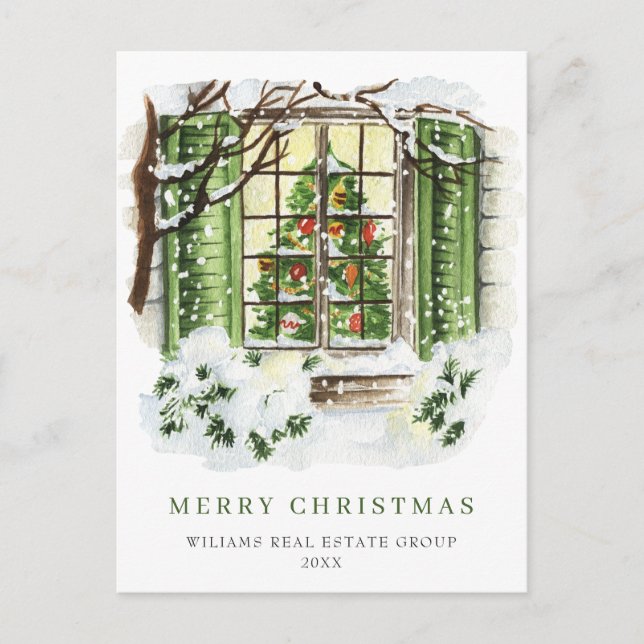 Carte Postale Maison de vacances de Noël en campagne festive Ent (Devant)