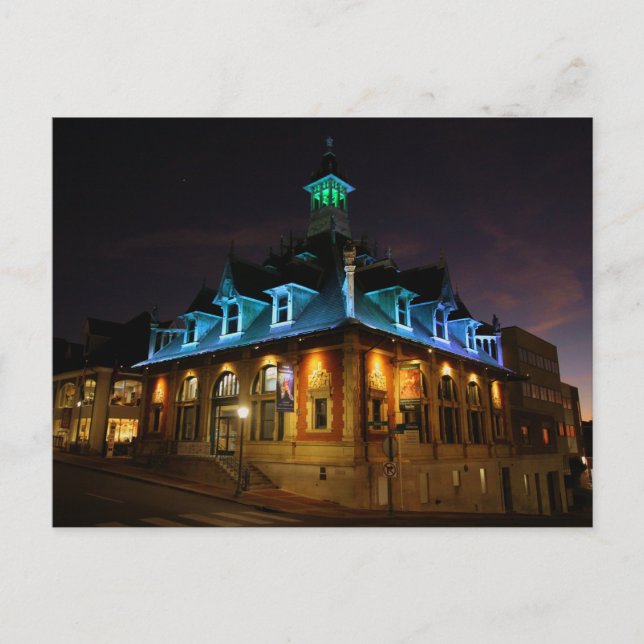 Carte Postale Maison des douanes à la nuit - Clarksville, TN (Devant)