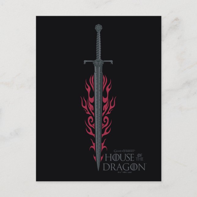 Carte Postale MAISON DU DRAGON | Épée enflammée du roi Viserys (Devant)