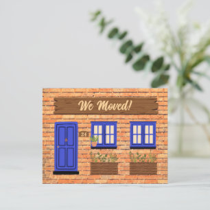 Carte Postale Maison en brique avec porte bleue Nous avons dépla