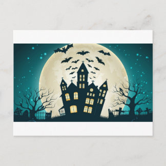 Carte Postale Maison Halloween