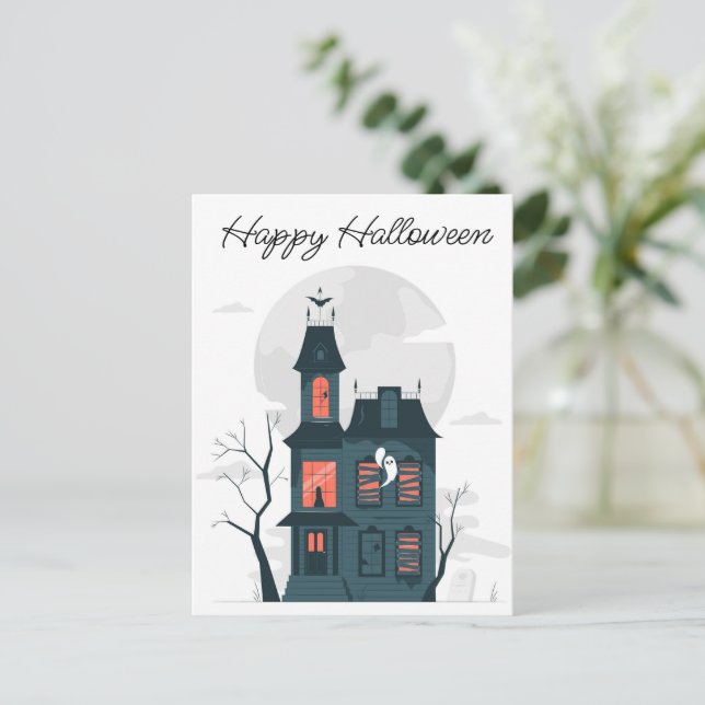 Carte Postale Maison hantée d'Halloween (Debout devant)