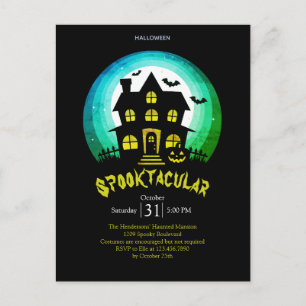 Carte Postale Maison Hantée Spooktacular Soirée Halloween