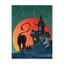 MAISON HANTÉE, TOILE D'ARAGNÉE & CHAT par SHARON S