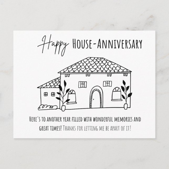 Carte Postale Maison Heureuse - Anniversaire (Devant)